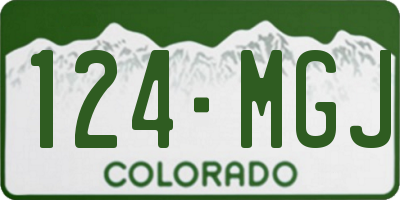 CO license plate 124MGJ