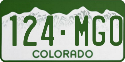 CO license plate 124MGO