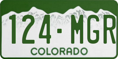 CO license plate 124MGR