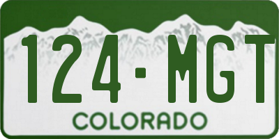 CO license plate 124MGT