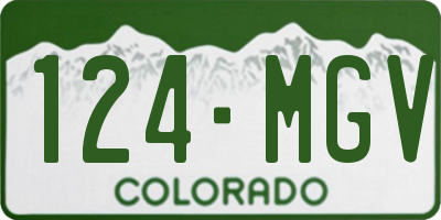 CO license plate 124MGV