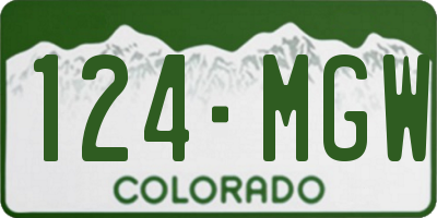 CO license plate 124MGW