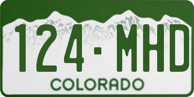 CO license plate 124MHD