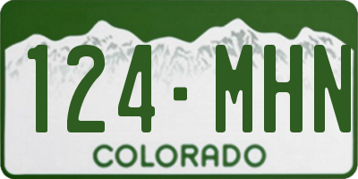 CO license plate 124MHN