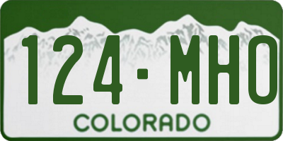 CO license plate 124MHO