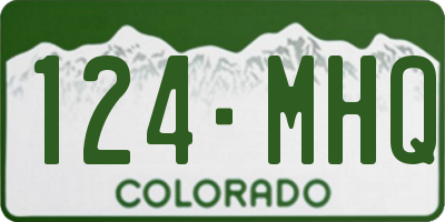 CO license plate 124MHQ