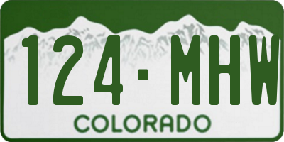 CO license plate 124MHW