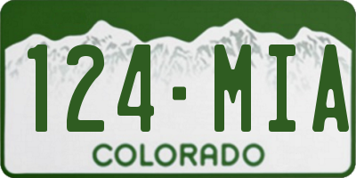 CO license plate 124MIA
