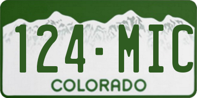 CO license plate 124MIC