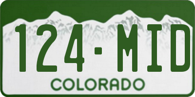 CO license plate 124MID