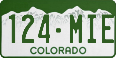 CO license plate 124MIE