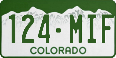 CO license plate 124MIF