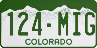 CO license plate 124MIG