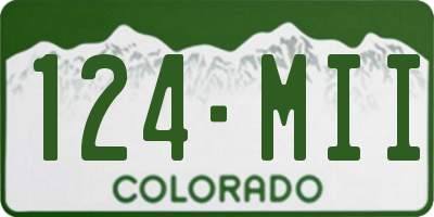 CO license plate 124MII
