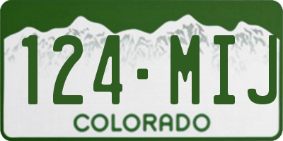 CO license plate 124MIJ