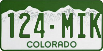 CO license plate 124MIK