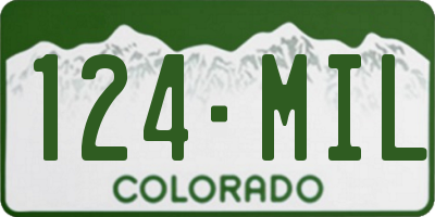 CO license plate 124MIL