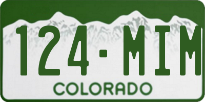 CO license plate 124MIM