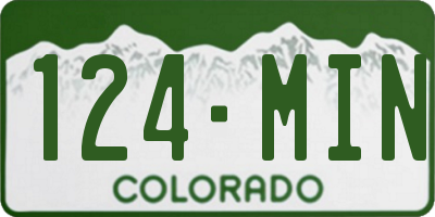 CO license plate 124MIN