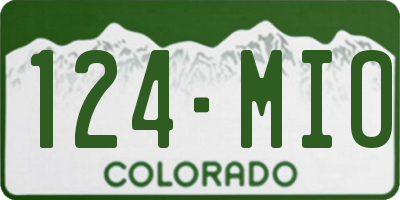 CO license plate 124MIO