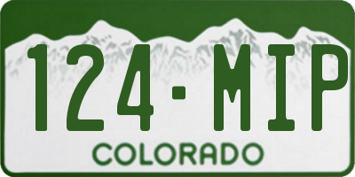 CO license plate 124MIP
