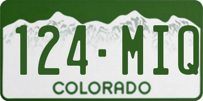 CO license plate 124MIQ