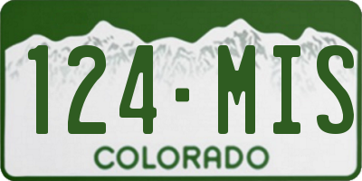 CO license plate 124MIS