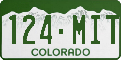 CO license plate 124MIT