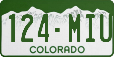CO license plate 124MIU