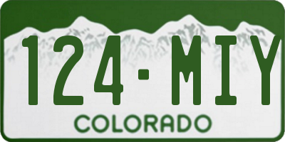 CO license plate 124MIY