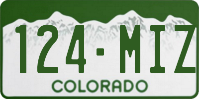 CO license plate 124MIZ