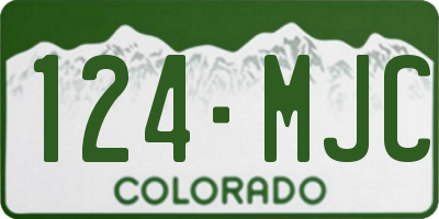 CO license plate 124MJC