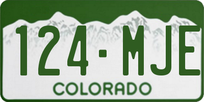 CO license plate 124MJE
