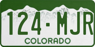 CO license plate 124MJR