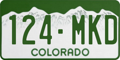 CO license plate 124MKD