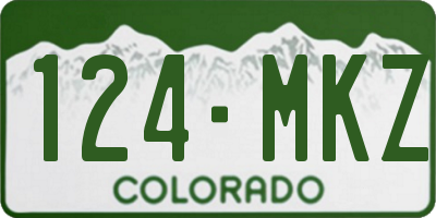CO license plate 124MKZ