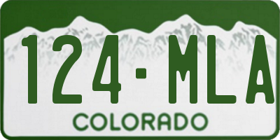CO license plate 124MLA