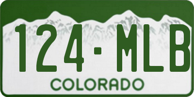 CO license plate 124MLB