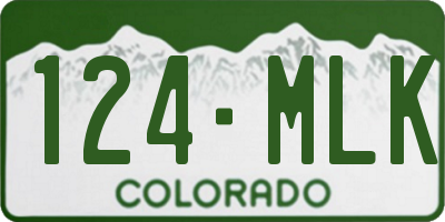 CO license plate 124MLK