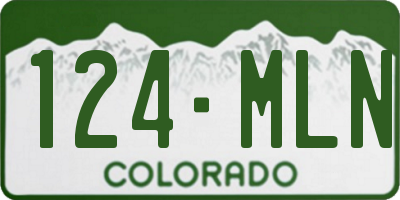 CO license plate 124MLN
