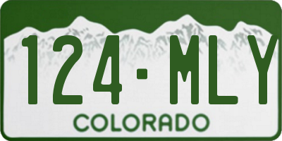 CO license plate 124MLY