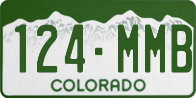 CO license plate 124MMB