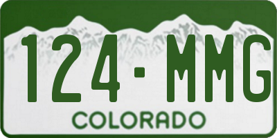 CO license plate 124MMG