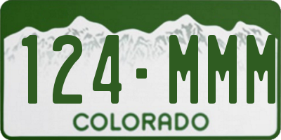 CO license plate 124MMM