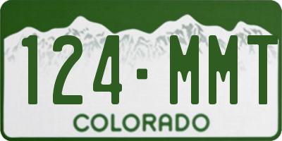 CO license plate 124MMT