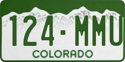 CO license plate 124MMU