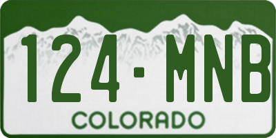 CO license plate 124MNB