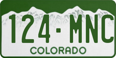 CO license plate 124MNC