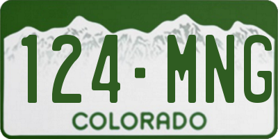 CO license plate 124MNG