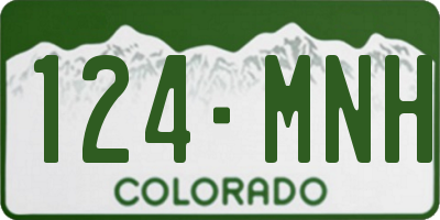 CO license plate 124MNH